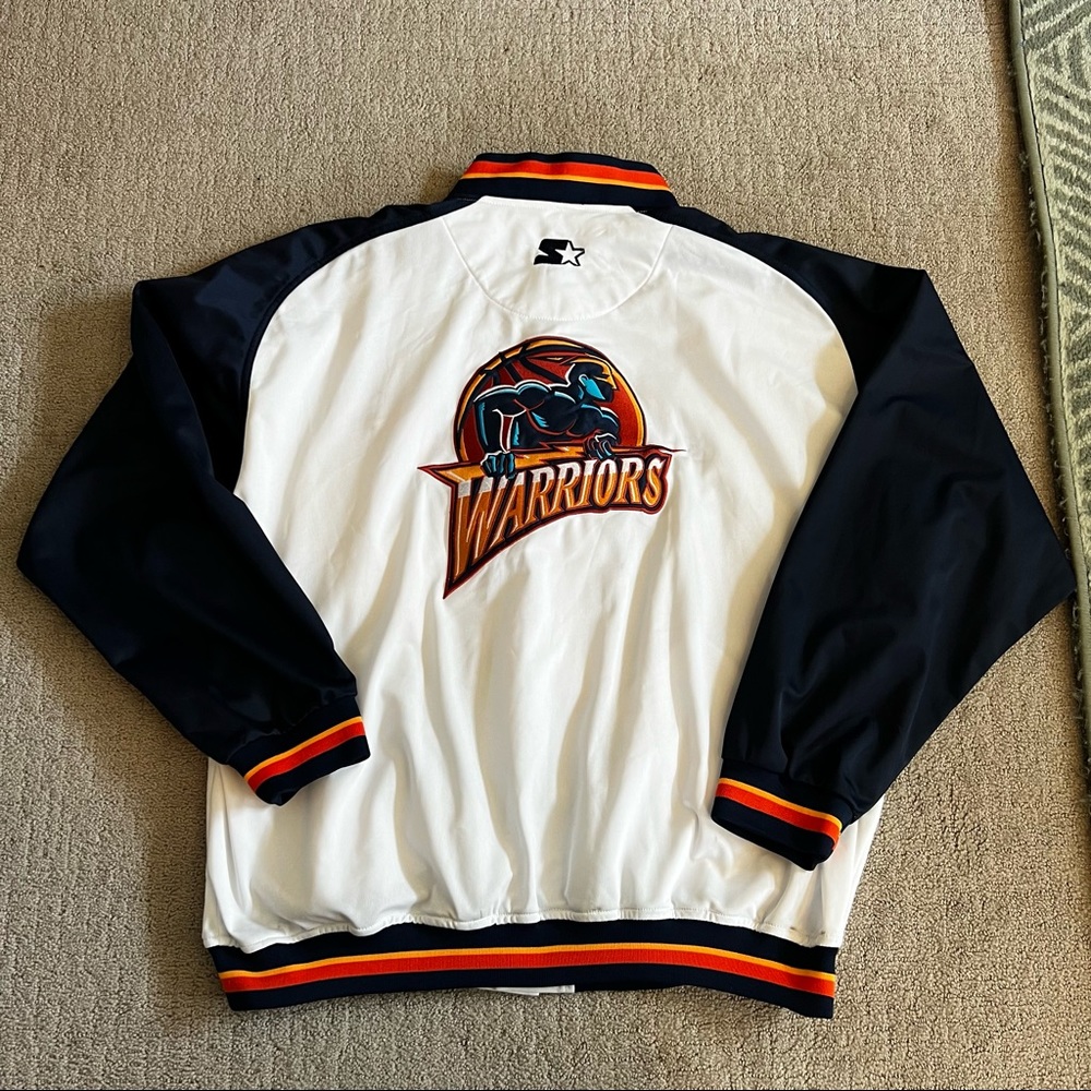VTG Golden State Warriors Starter Jacket Sz XL NBA Authentics Old Logo 90’s Y2K - Picture 8 of 15